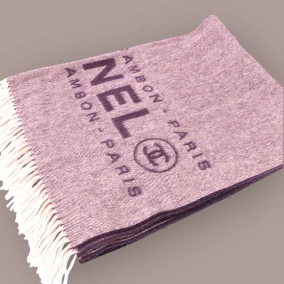 Chanel Cashmere Rue Cambon Large Shawl Or Scarf - Picture 2 of 4